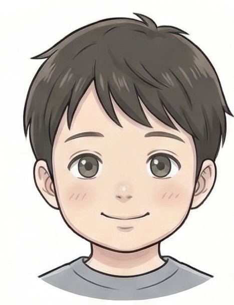 子供の笑顔と優しい表情のイラスト.