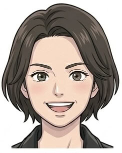 カナと仲間たちが笑顔で交流しているイラストです。感情日記のテーマにぴったりの温かいシーン。.