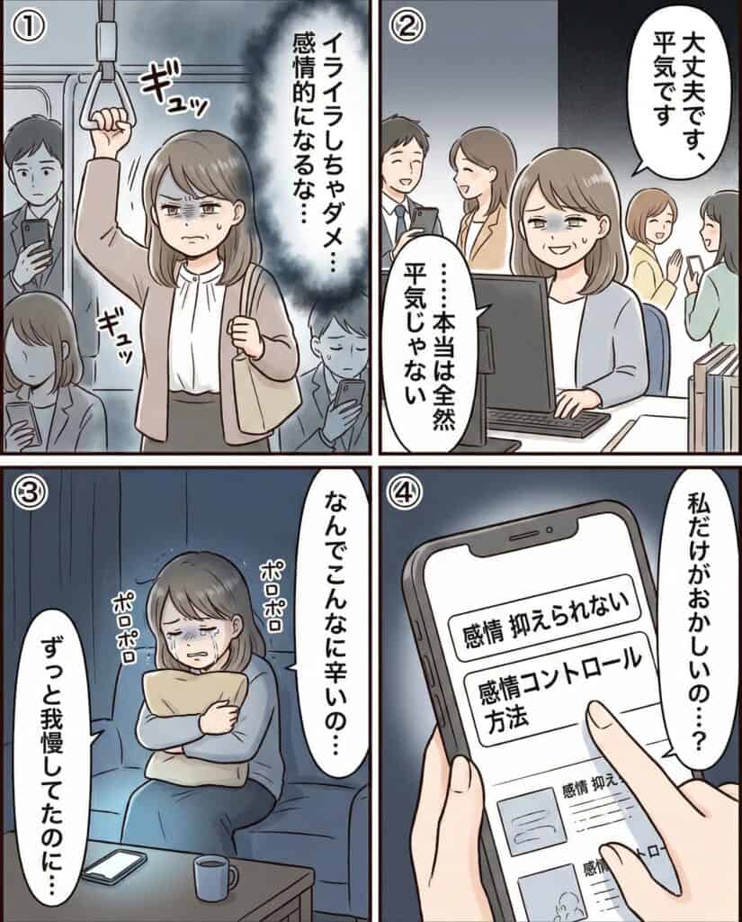 感情コントロールと自己理解を促進するイラスト付きの感情日記.